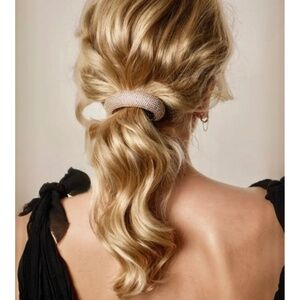 Lelet NY Gold Plated  Crystal Paved Ponytail Hair Ponytail Cuff NWT